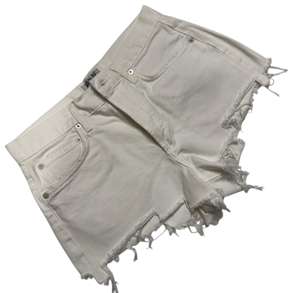 NWOT AGOLDE Parker cut off denim shorts white size 27